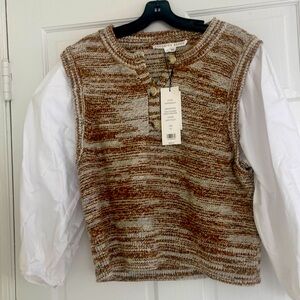 Veronica Beard Tahlea mixed media top